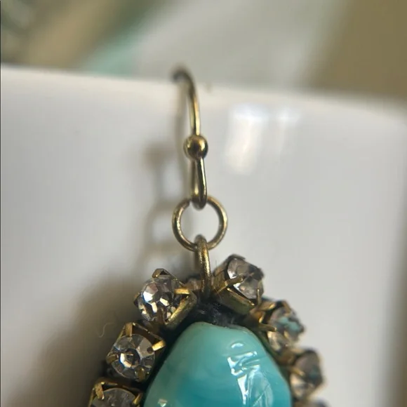 Anthropologie Elegant Turquoise and Green Statement Earrings - Picture 11 of 13